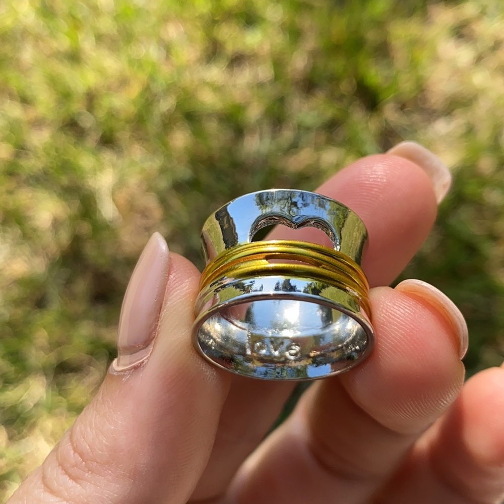NEW 925 Sterling silver Two Tone Heart Ring - Picture 5 of 6